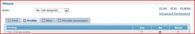 User Permissions - Profile, PHPbb3